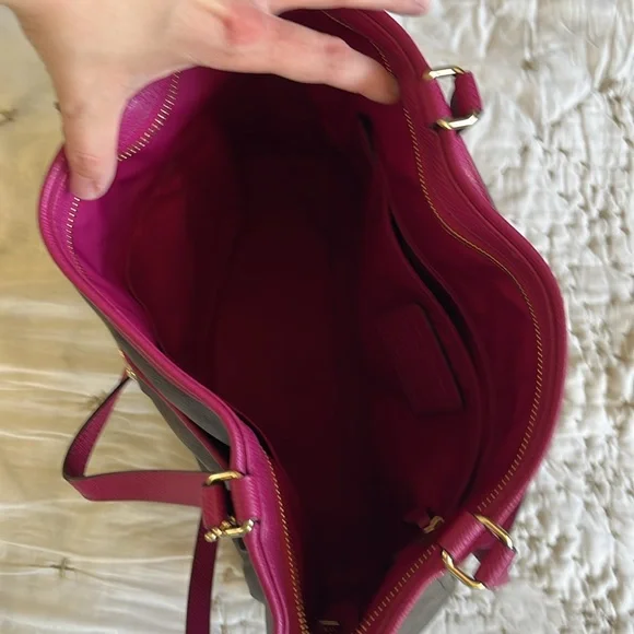 Coach Signature Canvas Tote Brown and Pink - Picture 6 of 17